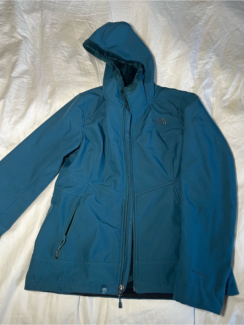 The North Face Teal Hooded Softshell Jacket
